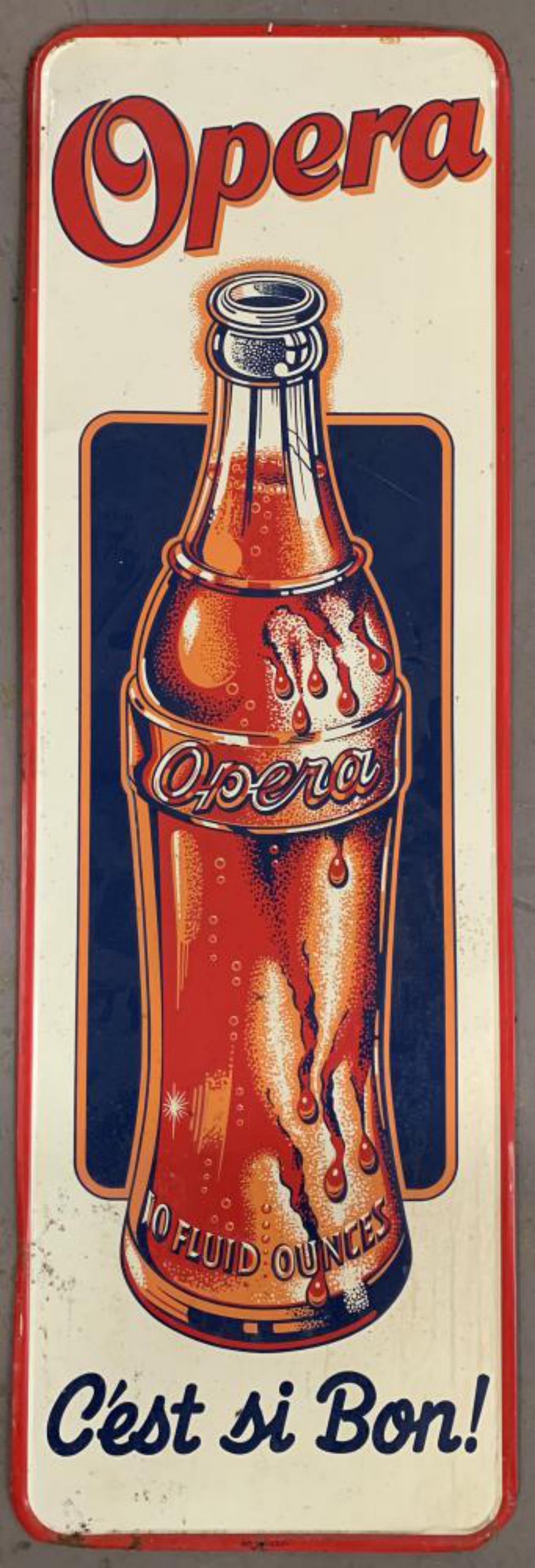 Opera Soda Tin Litho Advertising Sign