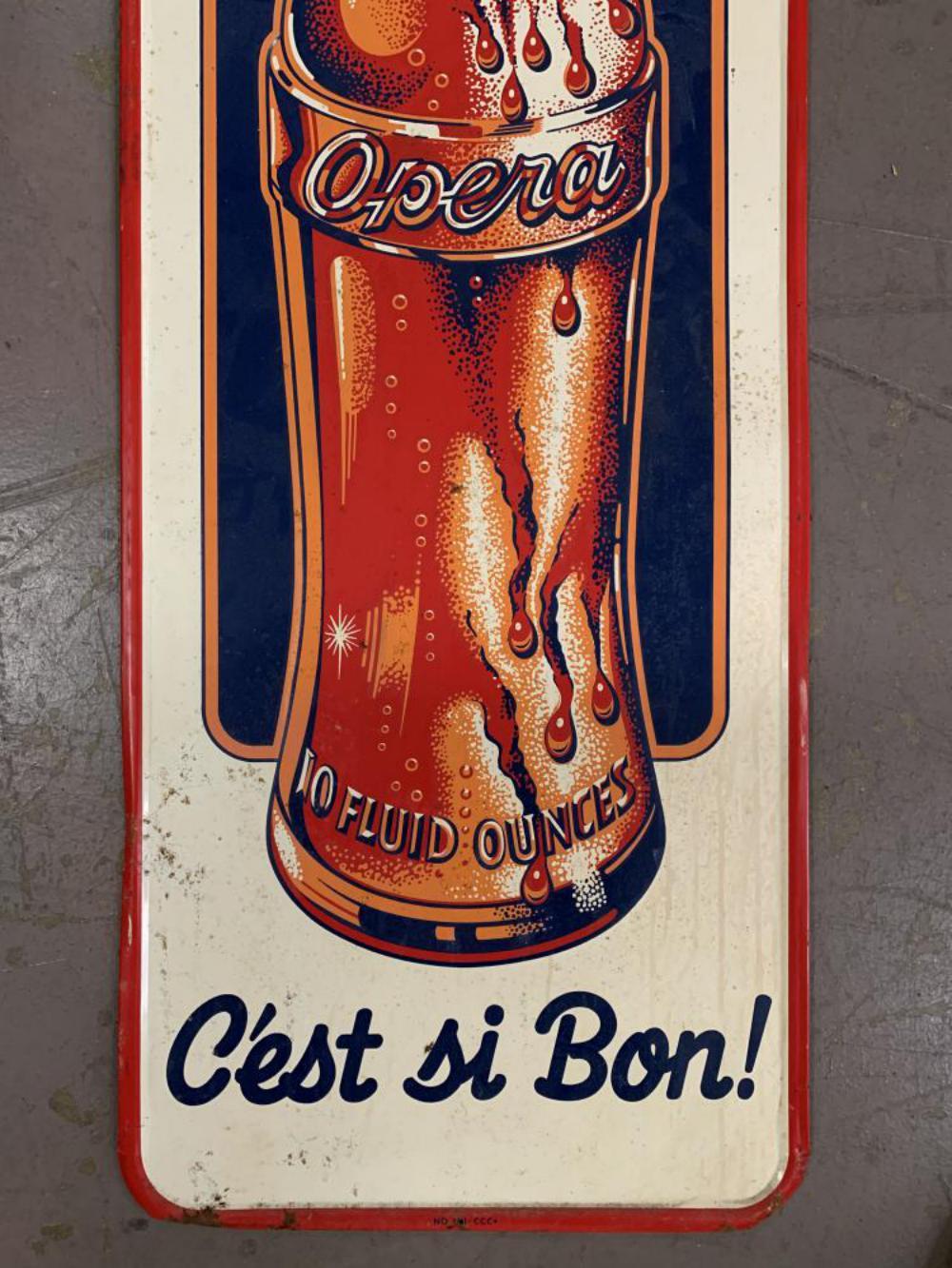 Opera Soda Tin Litho Advertising Sign