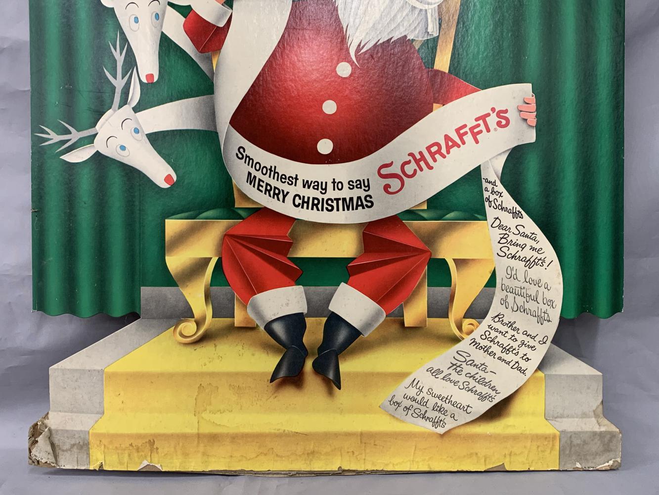 Schrafft's Chocolate Santa Claus Stand-Up Sign