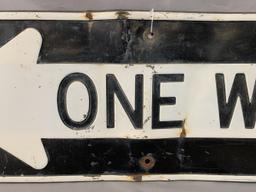 One Way Porcelain Street Sign