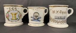 Lot of 3 Occupational Shaving Mugs