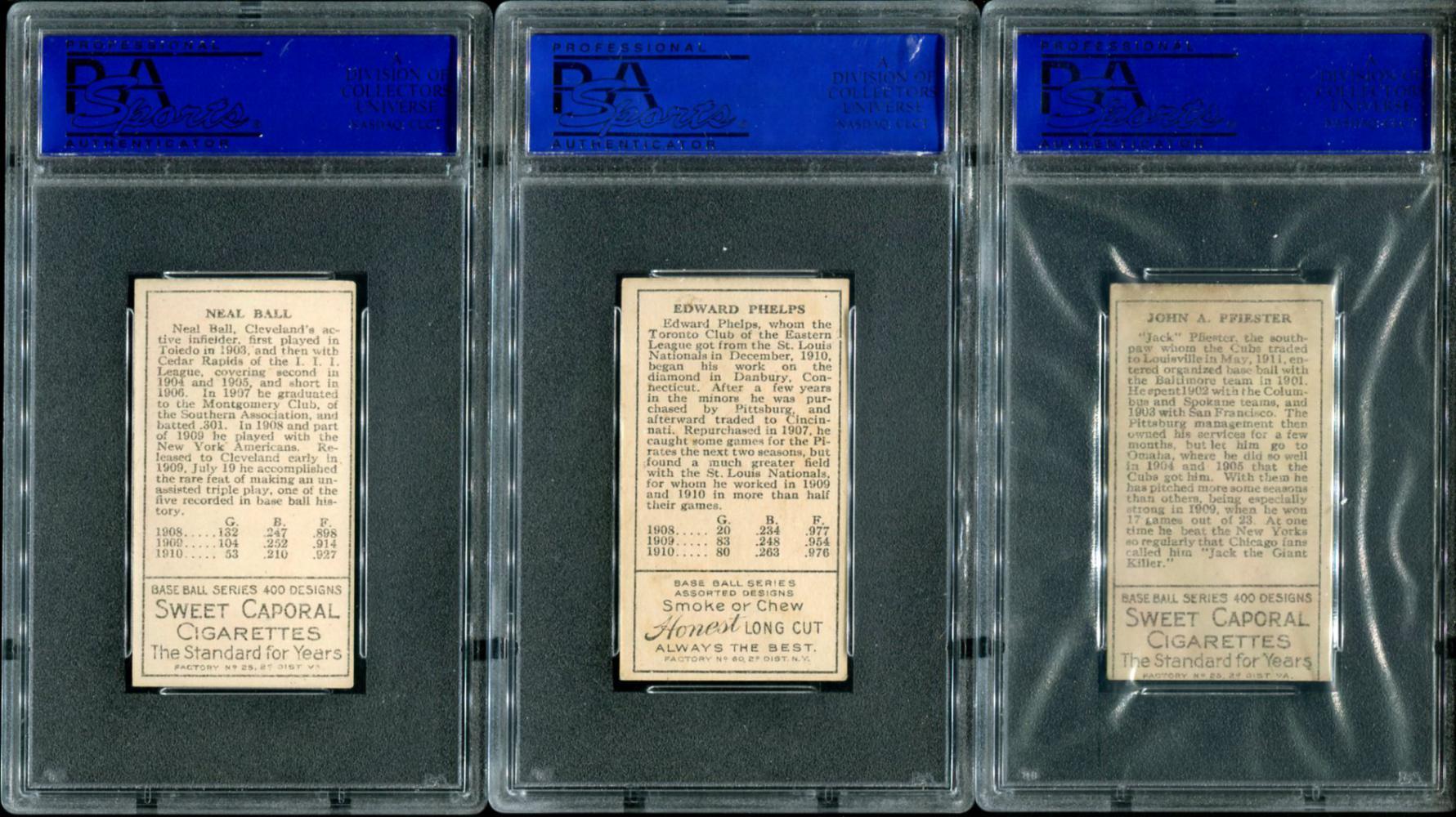 T-205 Lot of Three PSA Graded 5 Cards.