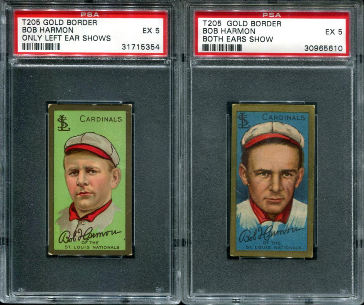 T-205 Bob Harmon Both Variations PSA Graded.