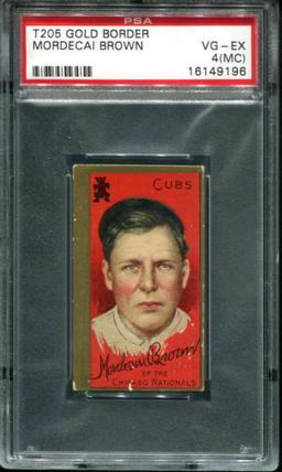 T-205 Mordecai Brown. PSA Graded.