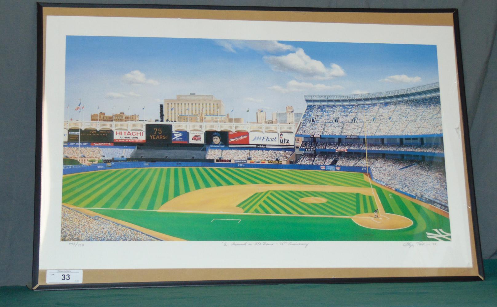 "A Diamond in the Bronx" Yankee Stadium Lithograph