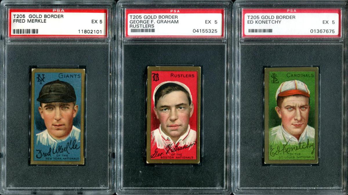 T-205 Lot of Three PSA Graded 5 Cards.