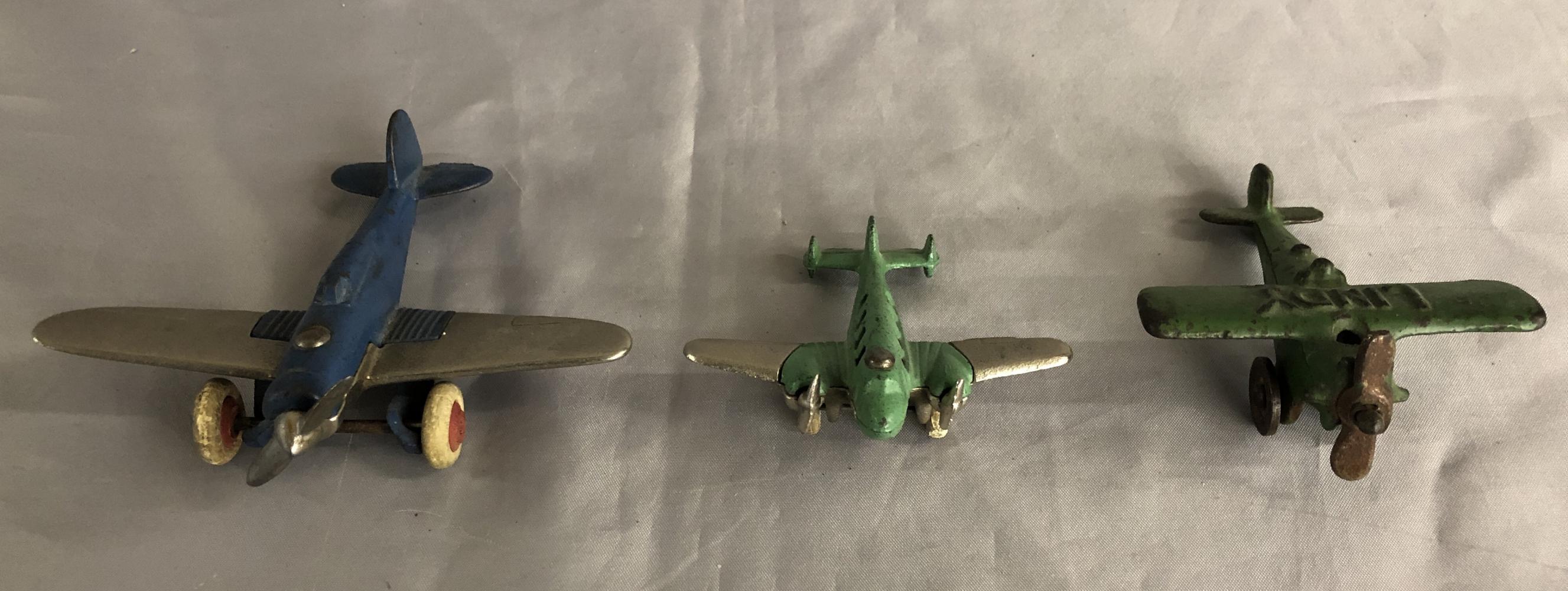 3 Small Cast Iron Airplanes