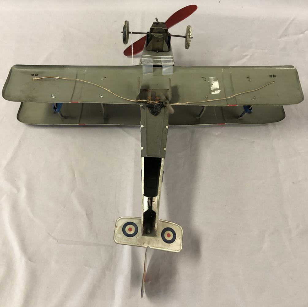 Rare Large Mettoy Imperial Airlines Bi Plane