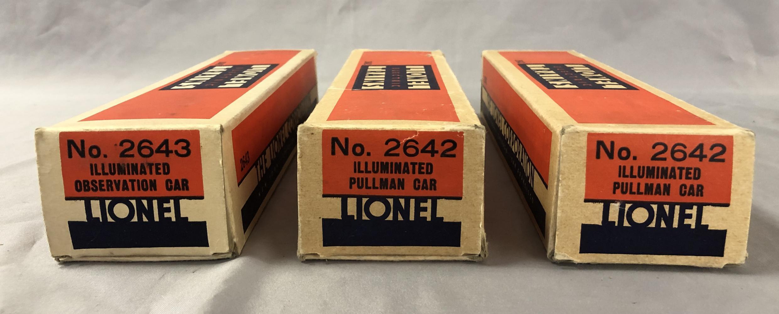 3 LN Boxed Lionel 2640 Passenger Cars