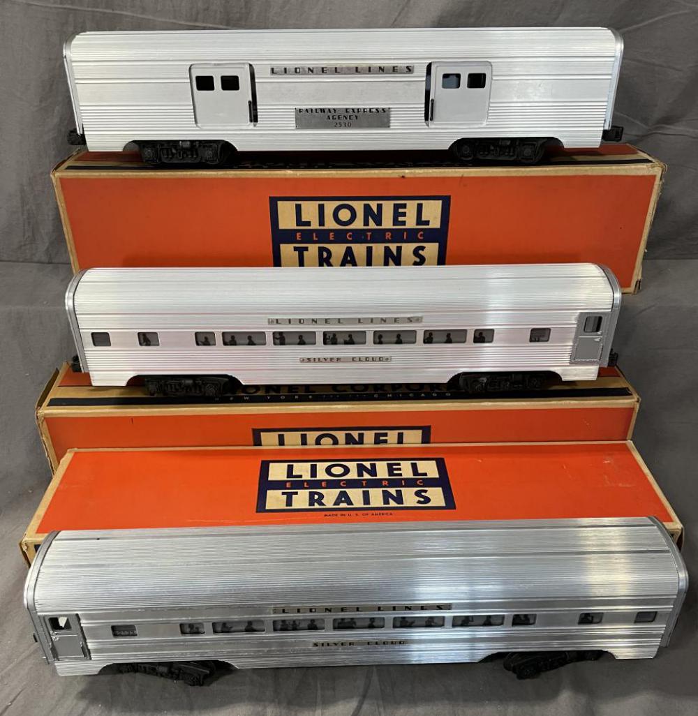 3 Boxed Lionel Passenger Cars