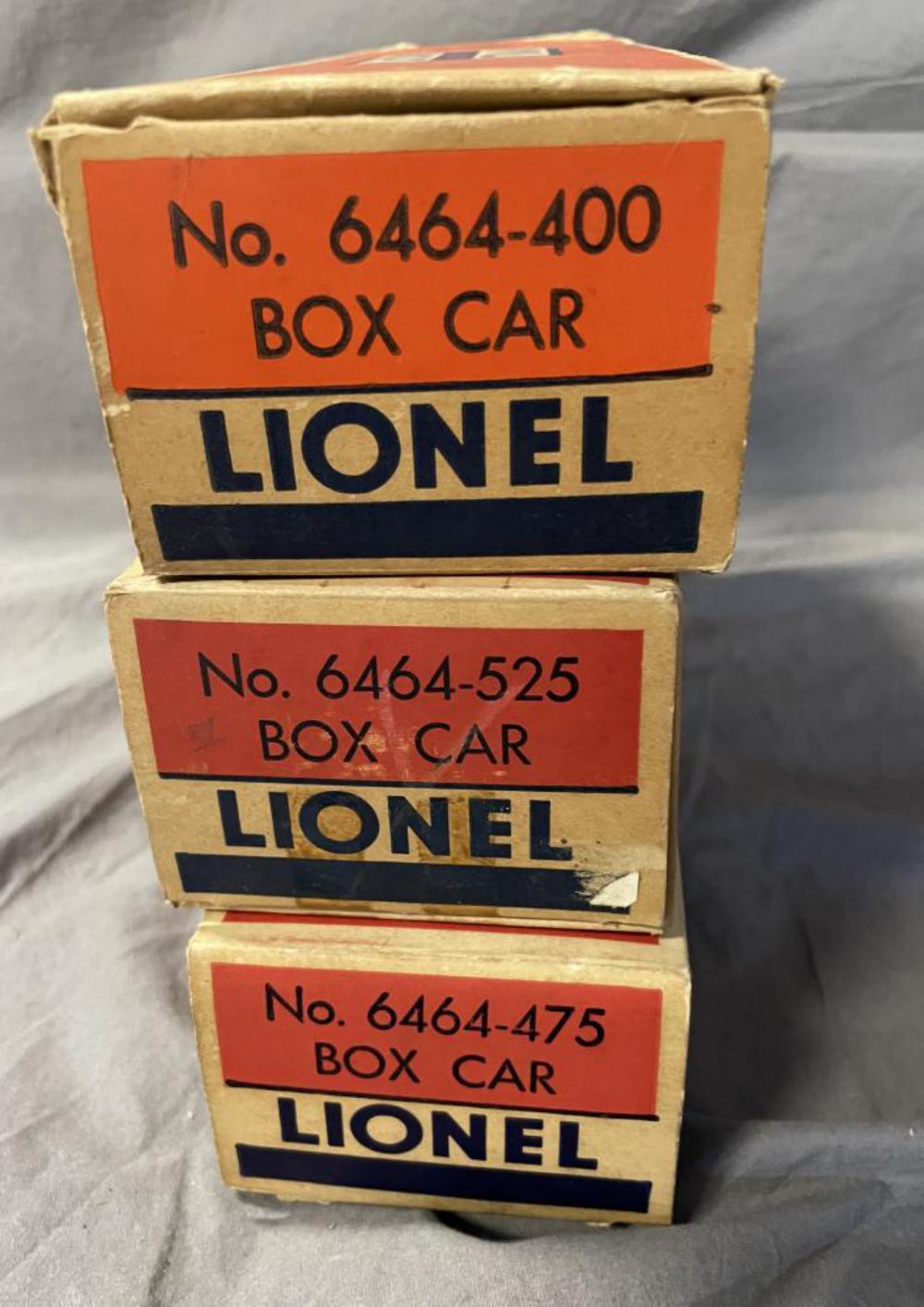 3 Boxed Lionel 6464 Boxcars