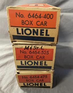 3 Boxed Lionel 6464 Boxcars