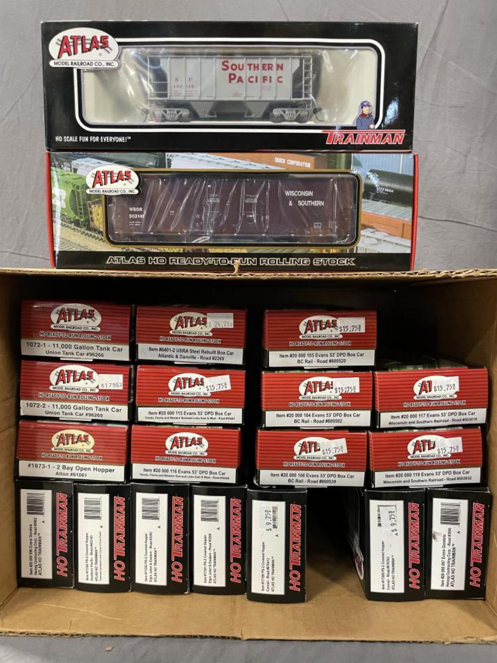 20 Boxed Atlas HO Freight Cars