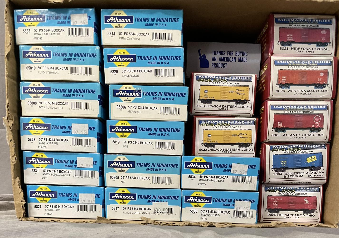 22 Boxed Athearn & Brachline HO Car Kits