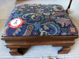 Wood Framed, Cushion Top Footstool