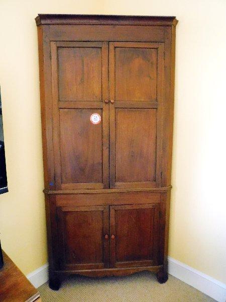 Antique, Walnut Blind Door Cupboard, Poplar Secondary, Original Mortise & Pegs, Circa Early 1800's