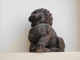 Pair of Large Wooden Oriental Foo Dogs, 32” H