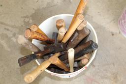 Contents of Bucket of Assorted Hammers
