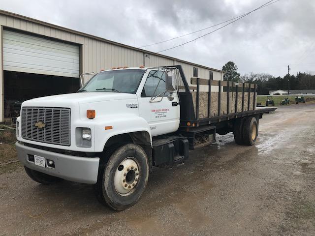 1992 Chevy Topkick Flatbed Dump, 24FT Dump Bed, Partial Side Kick, Cat DSL,