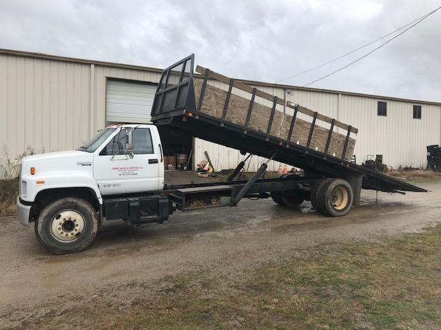 1992 Chevy Topkick Flatbed Dump, 24FT Dump Bed, Partial Side Kick, Cat DSL,