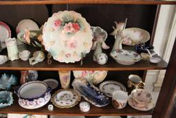 Contents of Curio Cabinet To Include: Decorative Painted Bowls, Plates, Cup