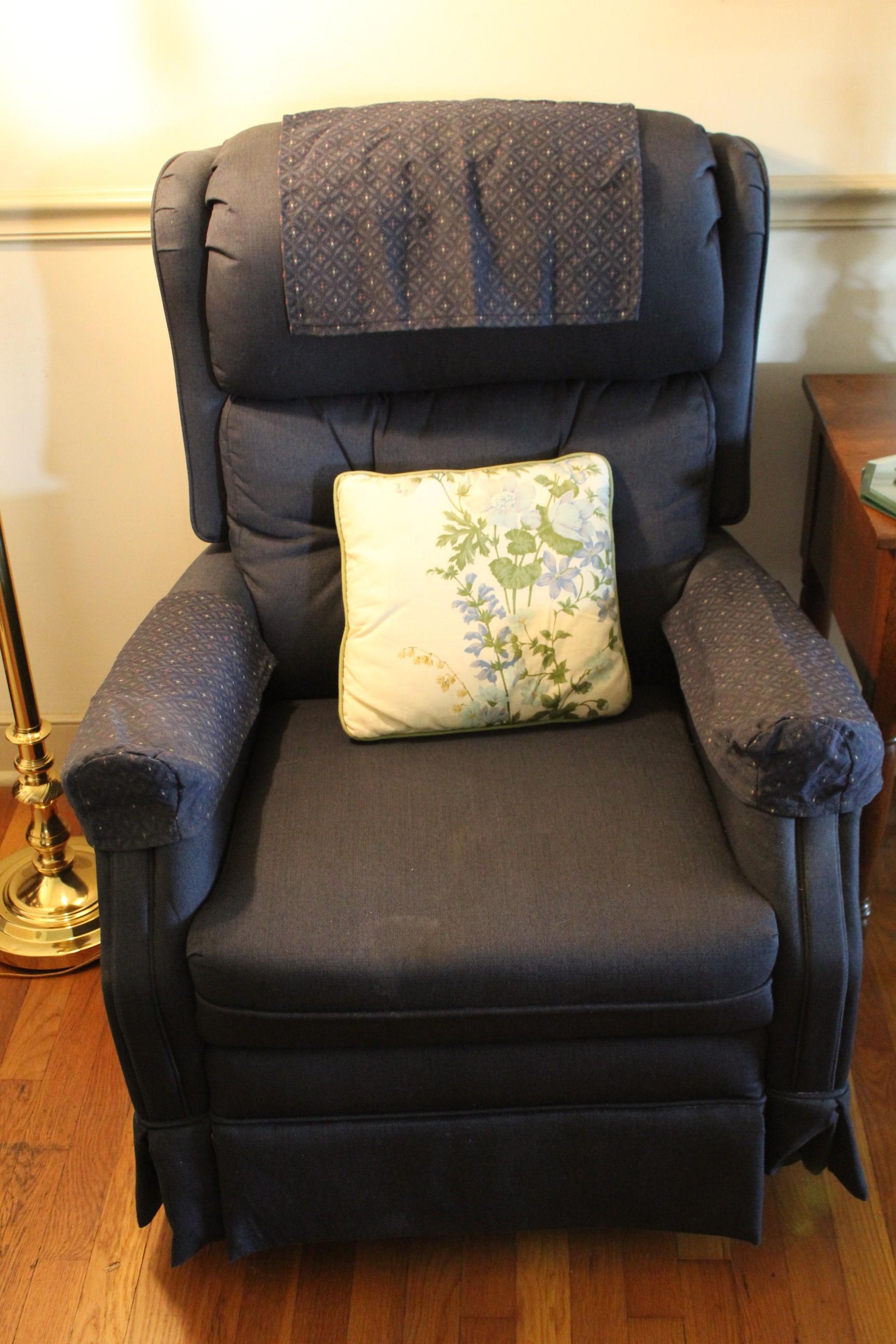 (2) Upholstered Wooden Backed Recliners