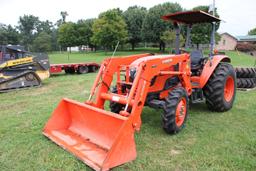 Kubota M7060 Tractor, 4WD, 2 Post Rops w/ Sunshade, Hydraulic Shuttle, Hydr