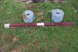 Spool T-Post (Fence Post) w/ (2) Spools Barb Wire