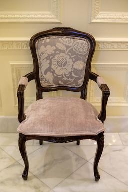 Set of (8) Arm Chairs, Mahogany, Louis XVI style,  Approx. 40"T x 23"W x 20