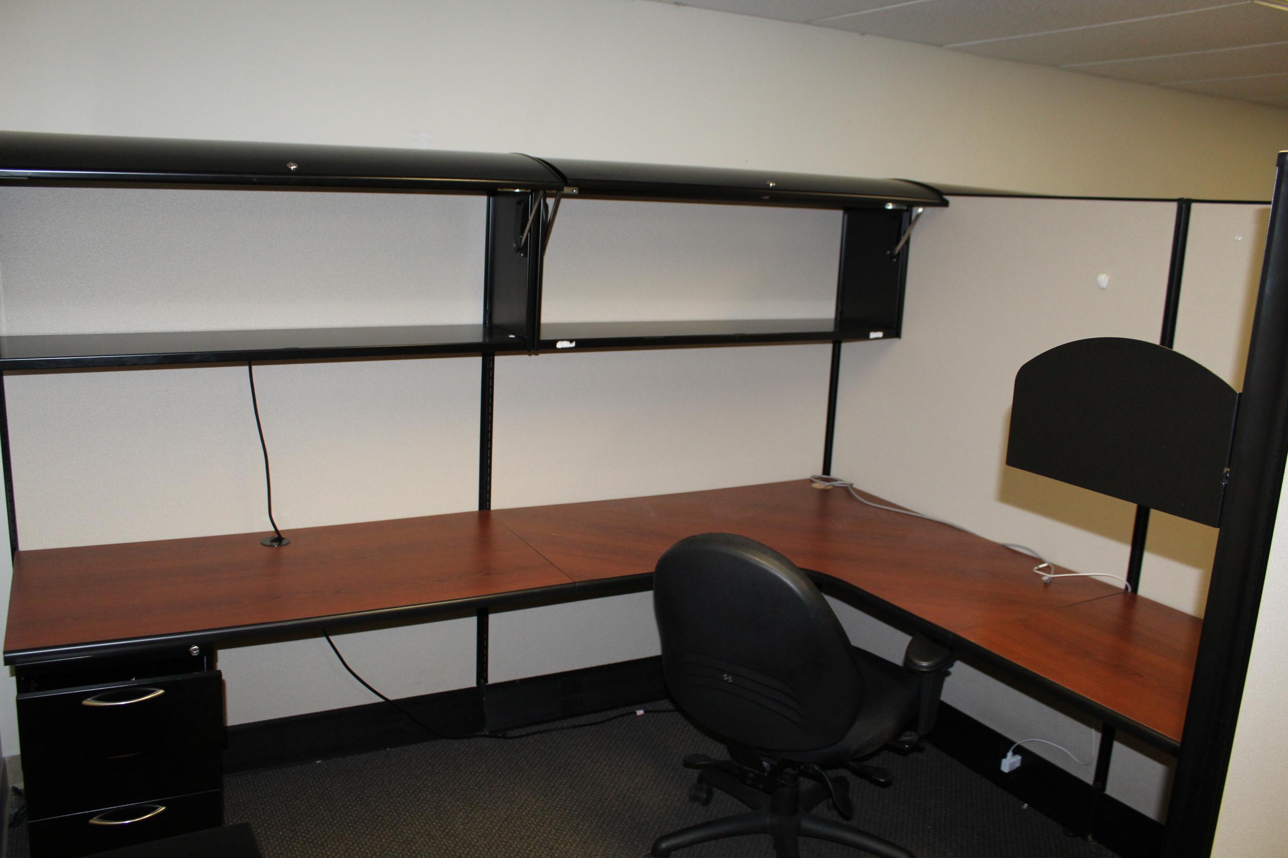 Three Cubicle Work Stations & Contents (desks, chairs, wipe boards, etc.)