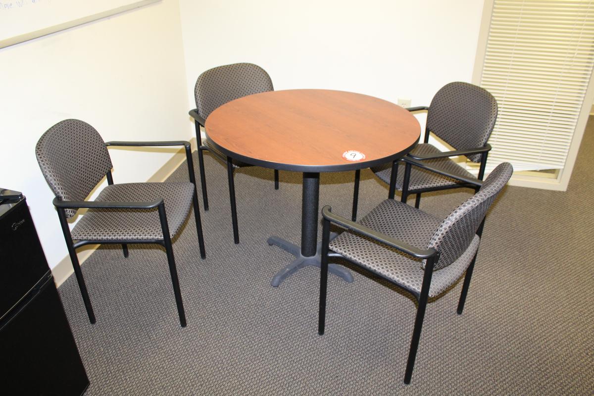 Round Office Table (36" w) with 4 Chairs