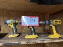 DeWalt Corded Impact Tools with Chargers and Battery