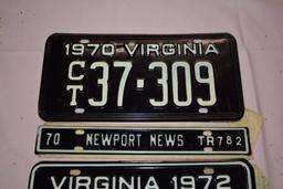 Lot Of Virginia Trailer And Newport News City Tags