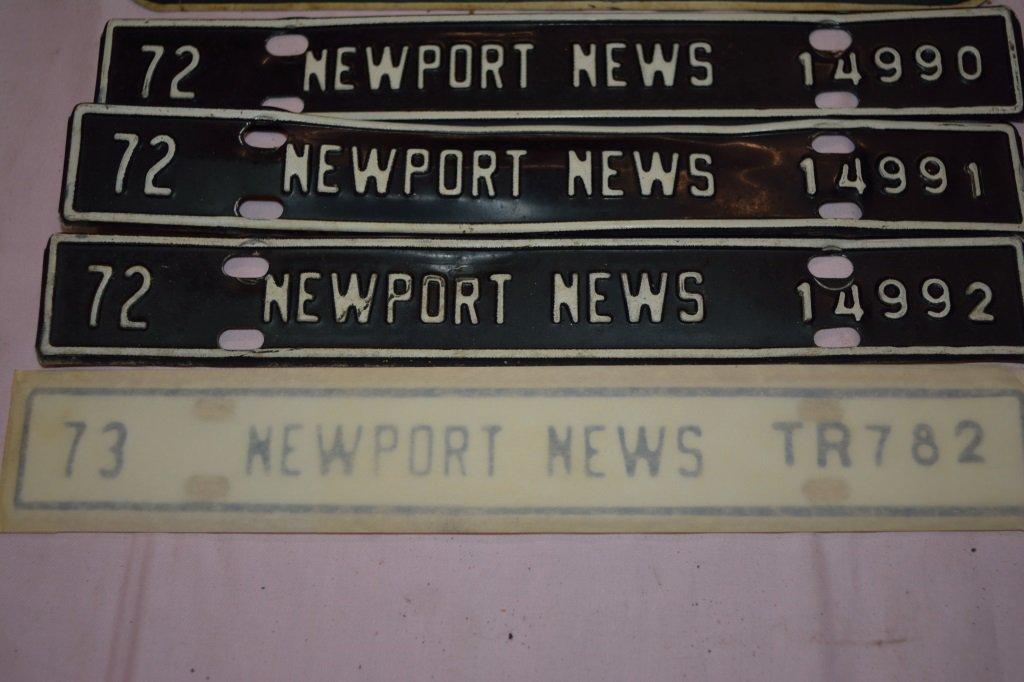 Lot Of Virginia Trailer And Newport News City Tags