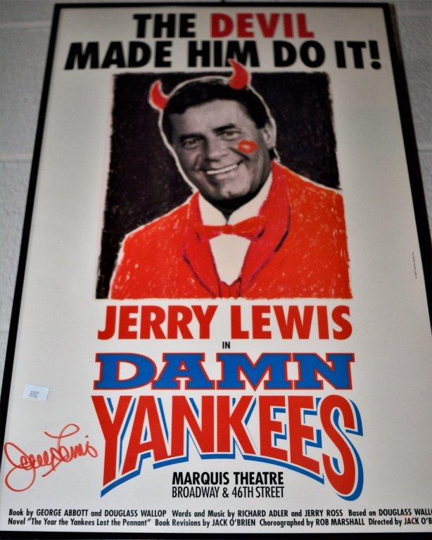 Signed Jerry Lewis Lobby Card "damn Yankees"