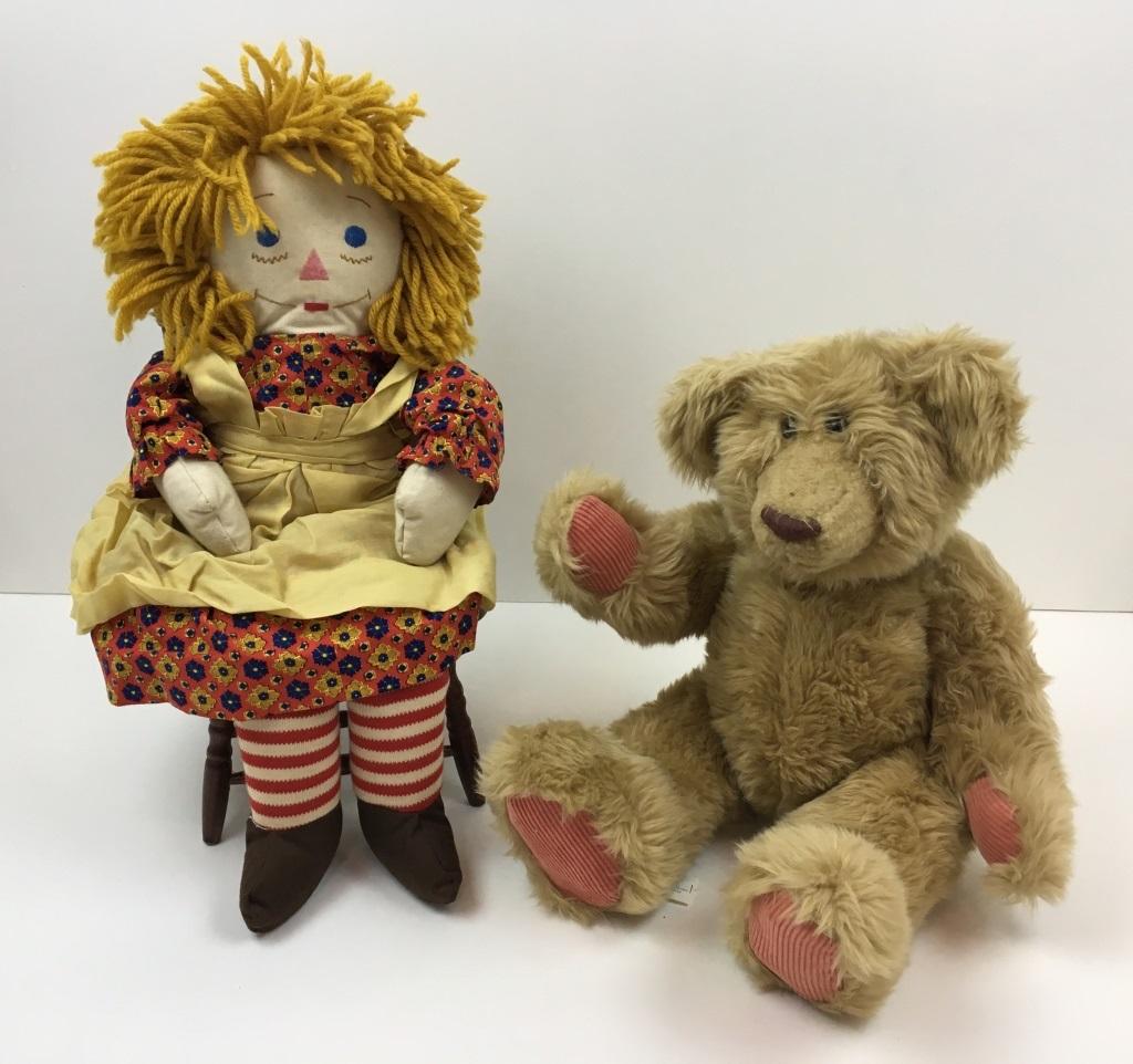 RAGGEDY ANN DOLL & TEDDY BEAR