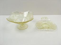 2 PCS OF PADEN CITY "ARDITH" YELLOW GLASSWARE