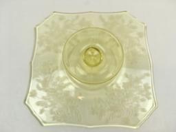 PADEN CITY "ARDITH" YELLOW FOOTED CAKE PLATE