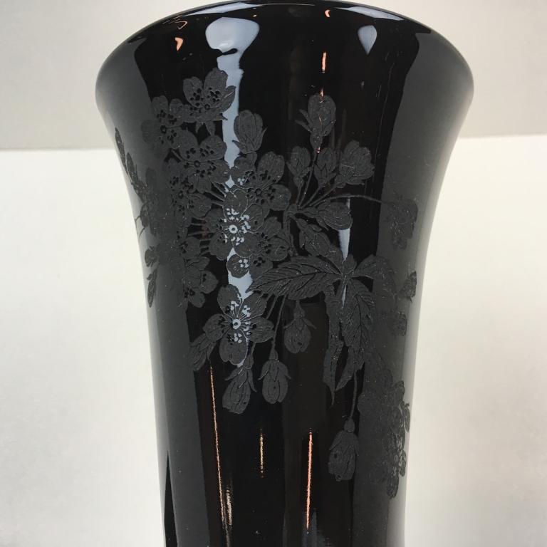 PADEN CITY "ARDITH" BLACK FLARED VASE