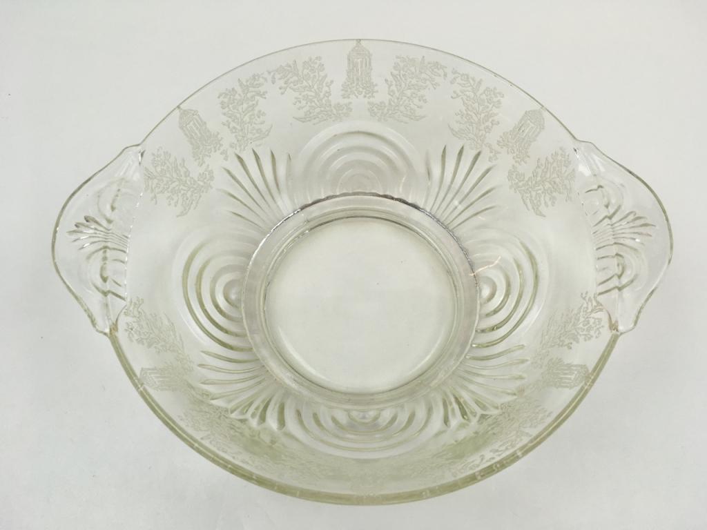 PADEN CITY "GAZEBO" CLEAR HANDLED BOWL