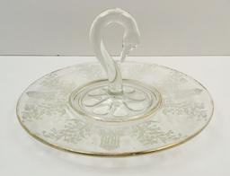 PADEN CITY  "GAZEBO" CLEAR SANDWICH PLATE