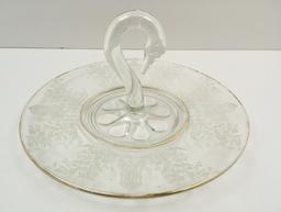 PADEN CITY  "GAZEBO" CLEAR SANDWICH PLATE