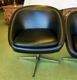 Three Faux Leather Swivel Chairs