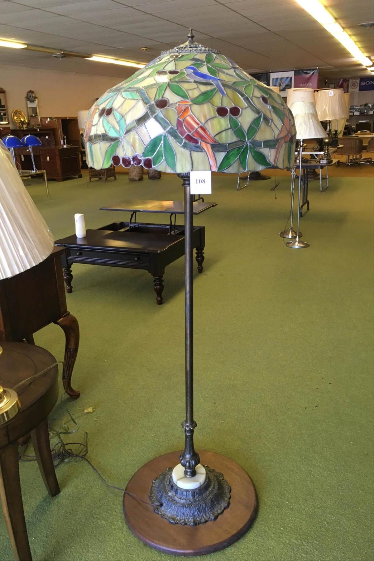 Floor Lamp With Stained Glass Shade