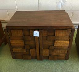 Pair Of Matching Block Front End Tables