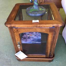 Wood And Glass End Table