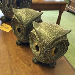 Seven Ceramic Mid-century Owl Sculptures