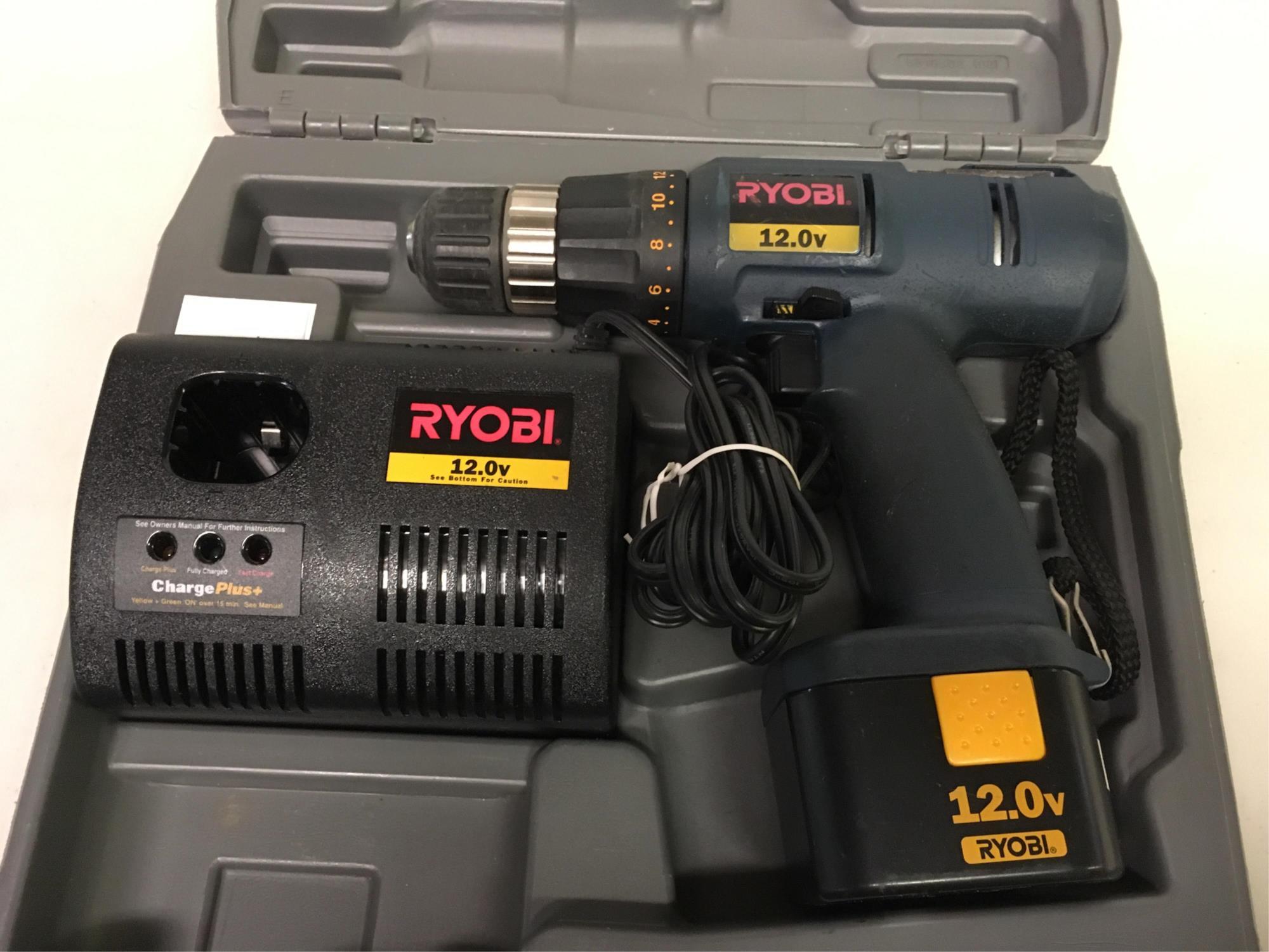 Ryobi 3/8" Cordless Drill & Battery in Case