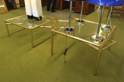Pair Of Brass And Glass Tables