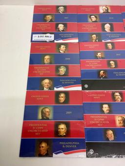 10 UNCIRCULATED $1 PRESIDENTIAL COIN SETS